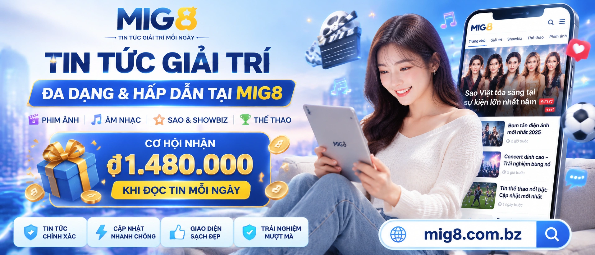 Tin nổi bật về ưu đãi và thông báo cập nhật mig8